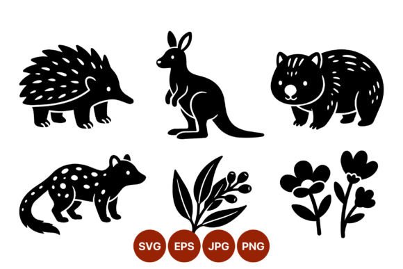 Australian Animal Vector Silhouettes: Graphics and Illustrations for Real Publishing