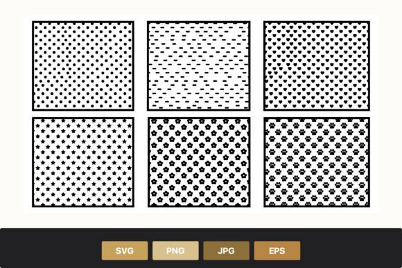 Black White Seamless Pattern Set for Graphics and Illustrations