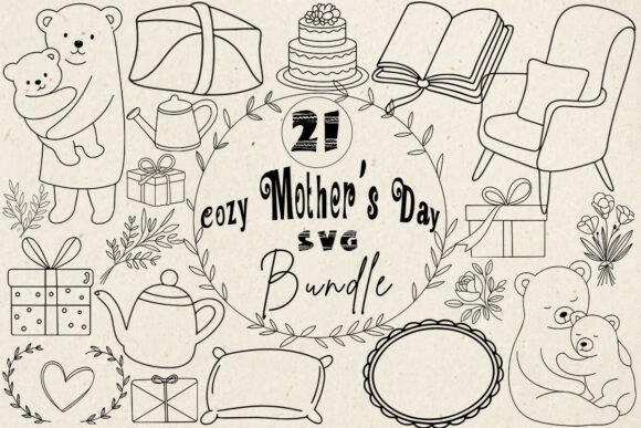 Cozy Mother’s Day SVG Clipart Bundle