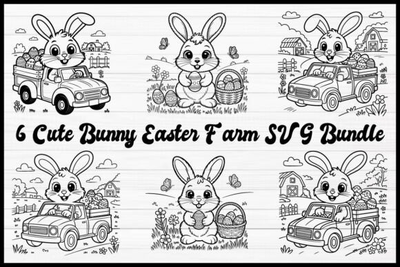 Cute Bunny Easter Farm SVG Bundle
