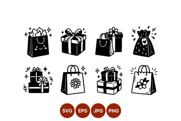 Cute Gift Bags and Boxes Vector