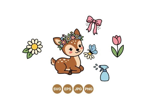 Cute Woodland Baby Deer Clipart