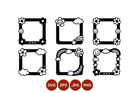 Flower Rainbow Smiley Frame Vector: Graphics for Local Branding