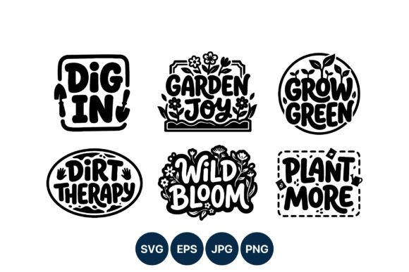 Garden Gardening Plant Black and White Graphics