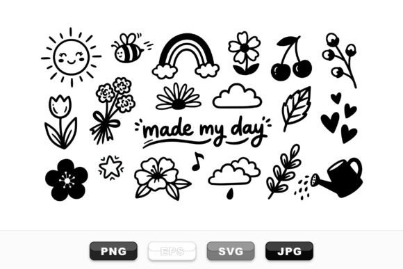 Hand Drawn Spring Doodle Set