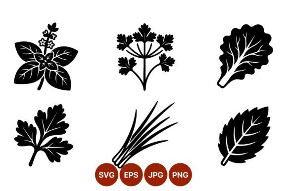 Herb Leaf Silhouette Vector Art: Graphics for Handmade Creators