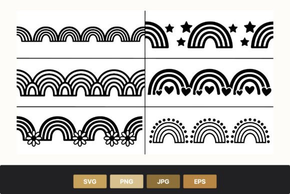 Rainbow Borders Vector Art for Graphics and Illustrations