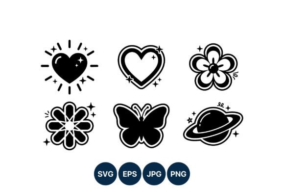 Stars and Hearts Vector Art Graphics