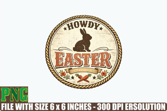 Western Bunny Howdy Easter PNG Graphics